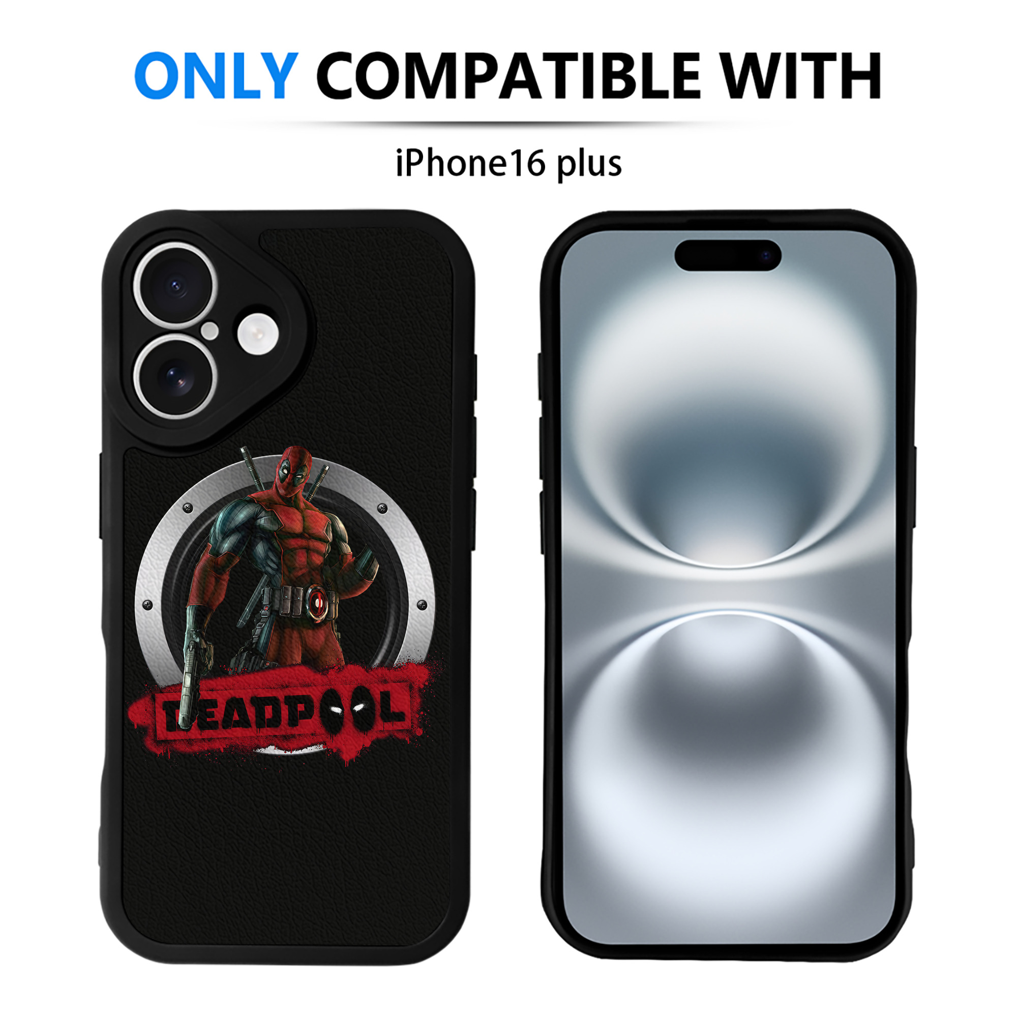 （画像用） Deadpool デッドプール 【iPhone 16シリーズ対応】シリコンスマホケース（レザー調） 材質：シリコン